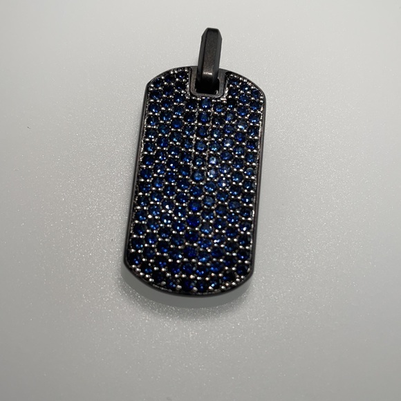 David Yurman 35mm Titanium Blue Sapphire Tag - Picture 3 of 6